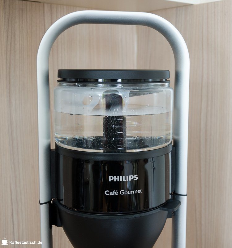 test Philips HD5407 60 cafe gourmet wassertank mit gut lesbarer Füllstandsanzeige Testbericht Philips HD5407/60 cafe gourmet wassertank